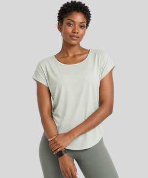 Avensai AeroChill Mesh-Back Workout Tee - Kale Green