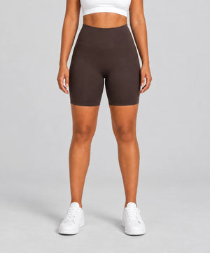 Avensai BareForm No-Front-Seam Biker Shorts, 8″ - Brown