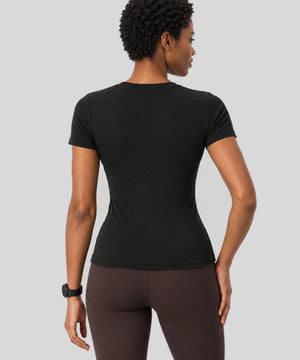Avensai ModalSoft Henley Workout Tee - Black