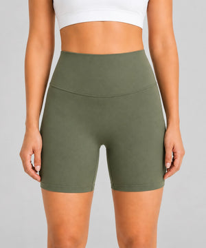 Avensai BareForm No-Front-Seam Biker Shorts, 8″ - Green Grey
