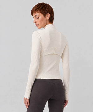 Avensai Sculpt Ribbed Jacket - Light Ivory