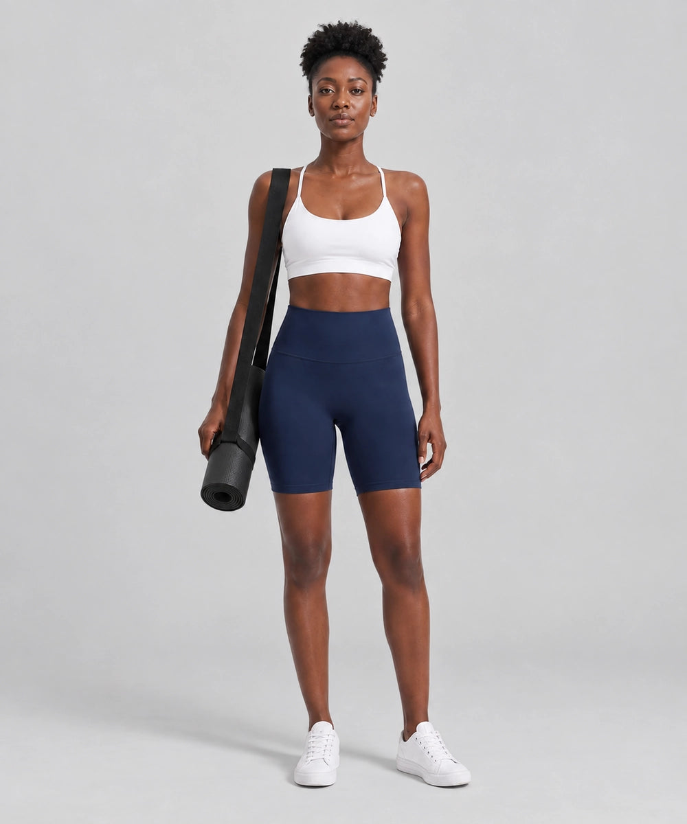 Avensai BareForm No-Front-Seam Biker Shorts, 8″ - Navy Blue