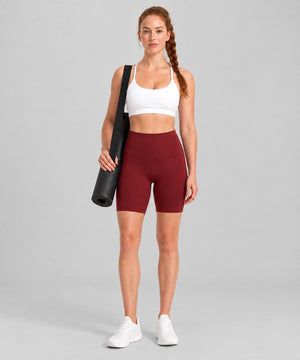 Avensai BareForm No-Front-Seam Biker Shorts, 8″ - Red Merlot