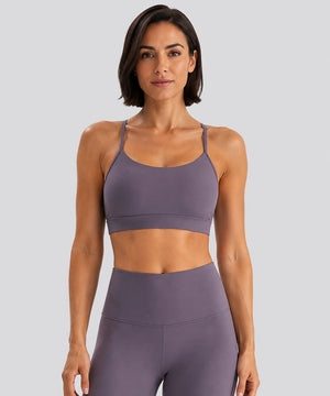 Avensai CloudSoft Y-Back Padded Sports Bra, A/B Cup, Purple - Velvet Pink