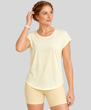Avensai AeroChill Mesh-Back Workout Tee - Dancing Yellow