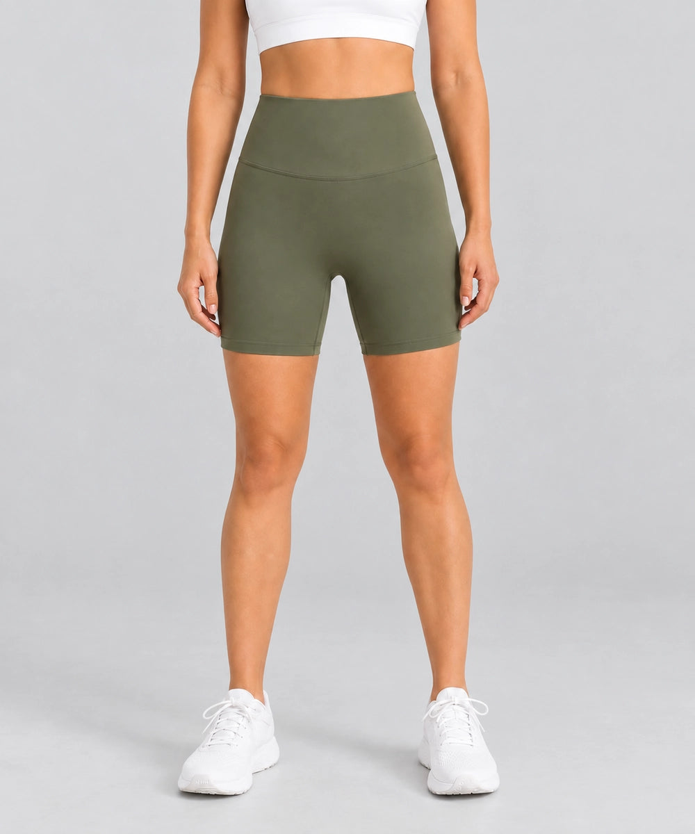 Avensai BareForm No-Front-Seam Biker Shorts, 8″ - Green Grey
