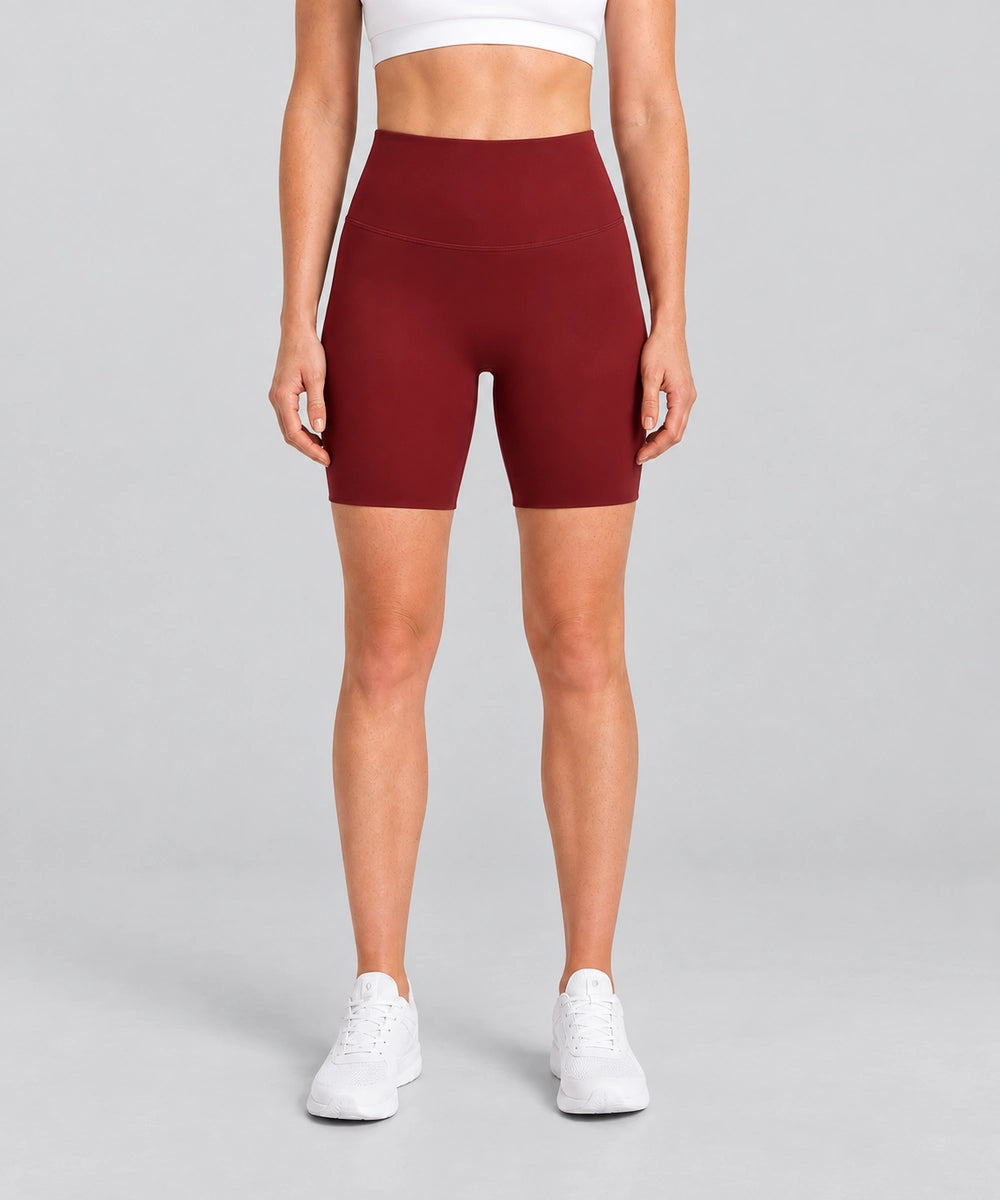 Avensai BareForm No-Front-Seam Biker Shorts, 8″ - Red Merlot