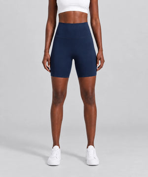 Avensai BareForm No-Front-Seam Biker Shorts, 8″ - Navy Blue