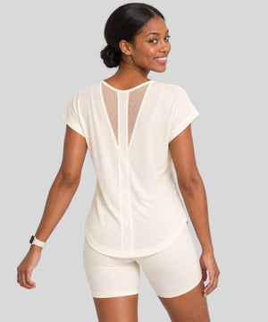 Avensai AeroChill Mesh-Back Workout Tee - White