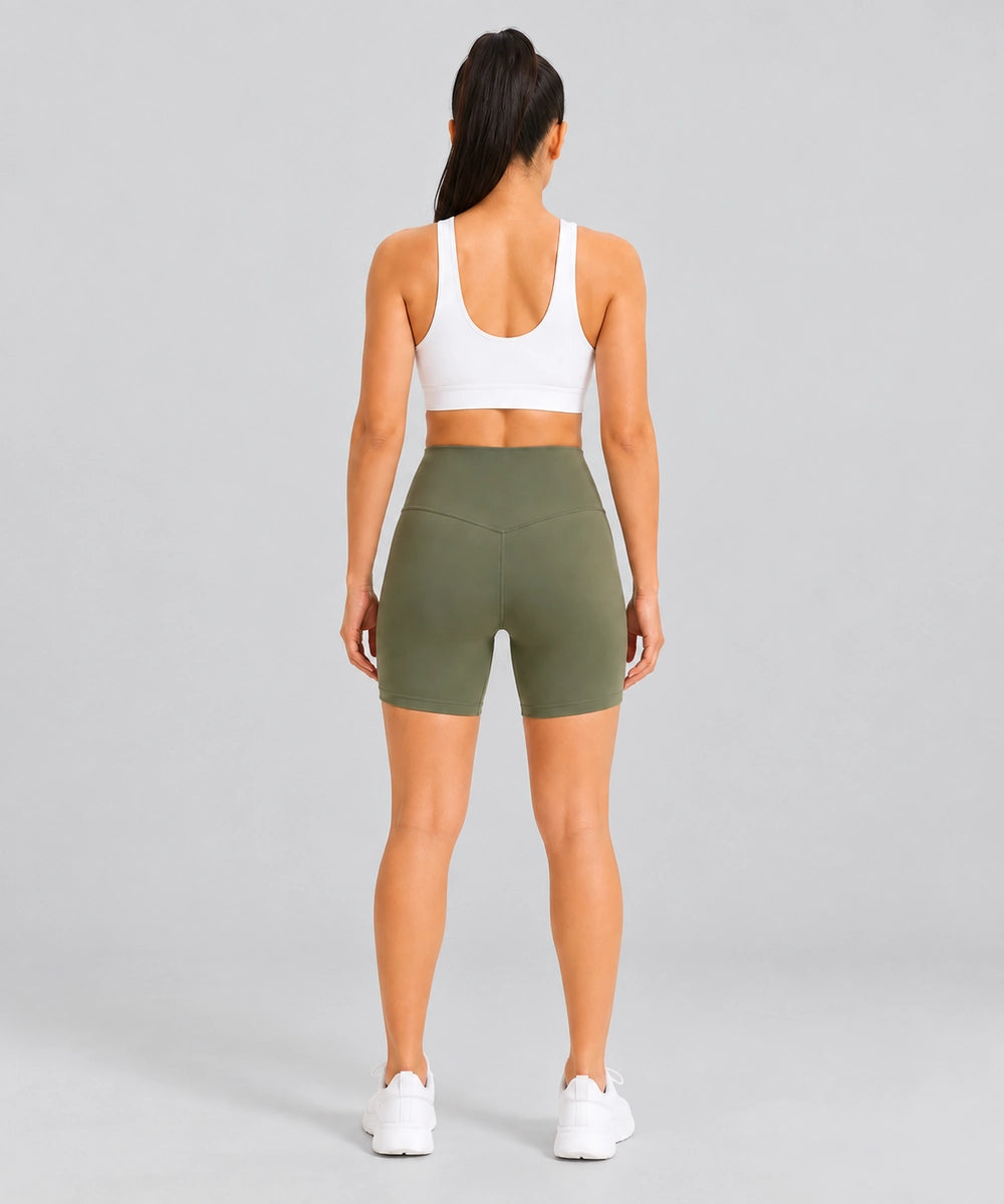 Avensai BareForm No-Front-Seam Biker Shorts, 8″ - Green Grey