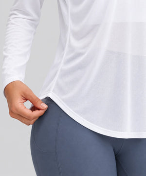 Avensai AeroChill Mesh-Back Long Sleeve Workout Top - White