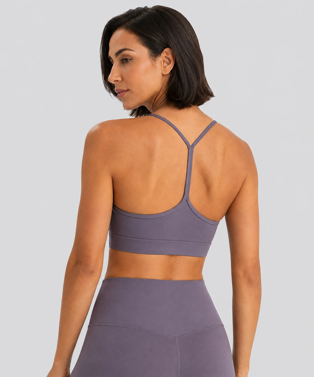 Avensai CloudSoft Y-Back Padded Sports Bra, A/B Cup, Purple - Velvet Pink