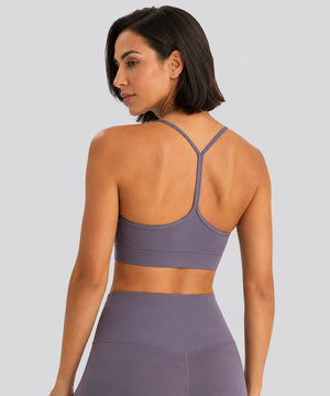 Avensai CloudSoft Y-Back Padded Sports Bra, A/B Cup, Purple - Velvet Pink