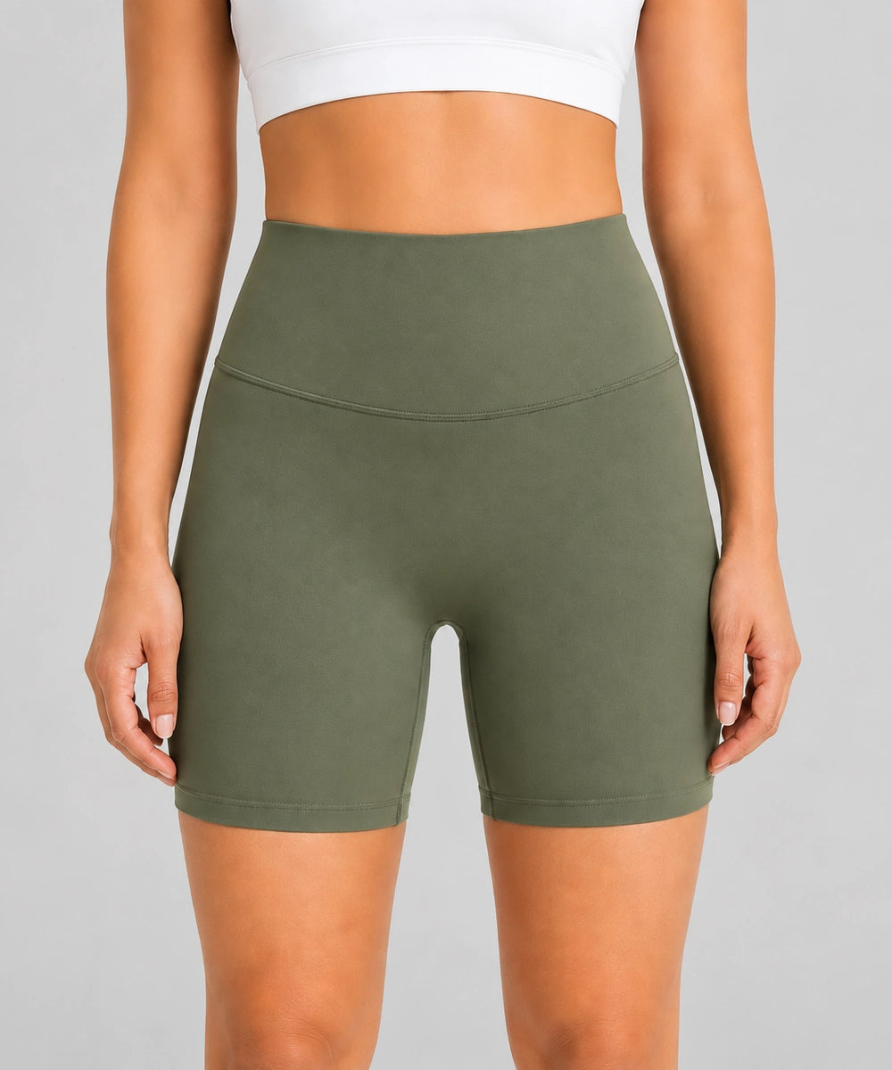 Avensai BareForm No-Front-Seam Biker Shorts, 8″ - Green Grey