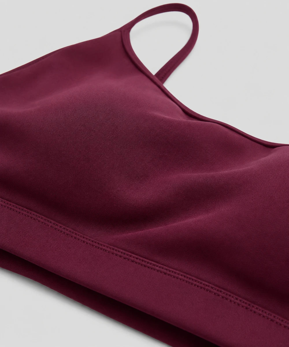 Avensai CloudSoft Y-Back Padded Sports Bra, A/B Cup, Purple - Red Merlot