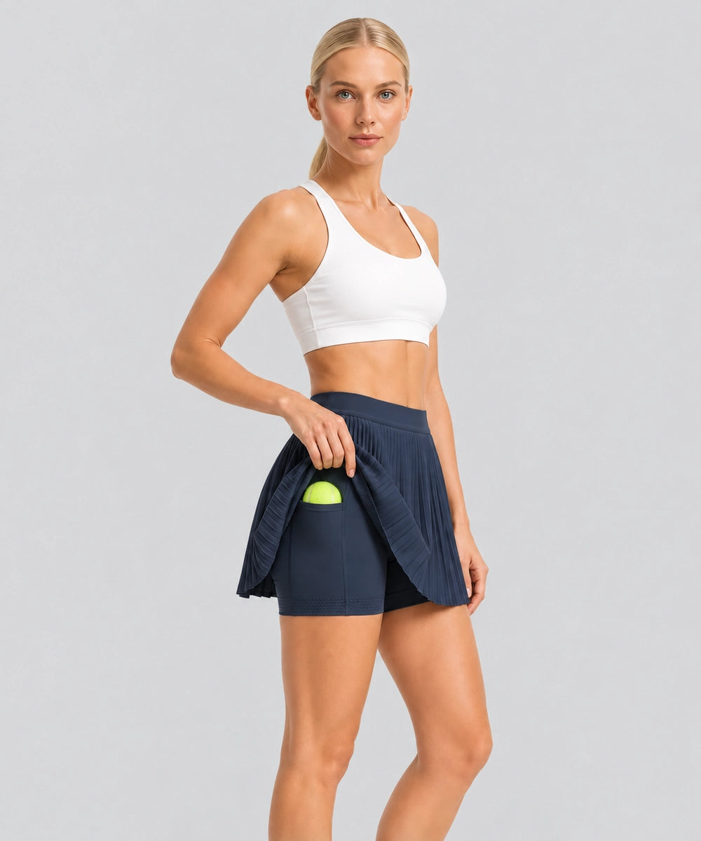 Avensai AeroPleat Tennis Skirt - Navy Blue