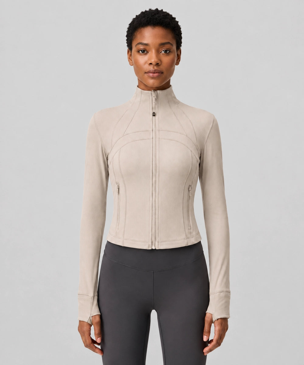 Avensai Sculpt Ribbed Jacket - Oak brown