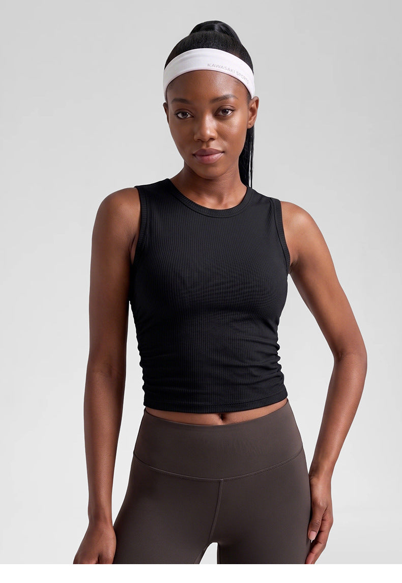 Avensai SculptRib Ruched Workout Tank Top