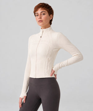 Avensai Sculpt Ribbed Jacket - Light Ivory